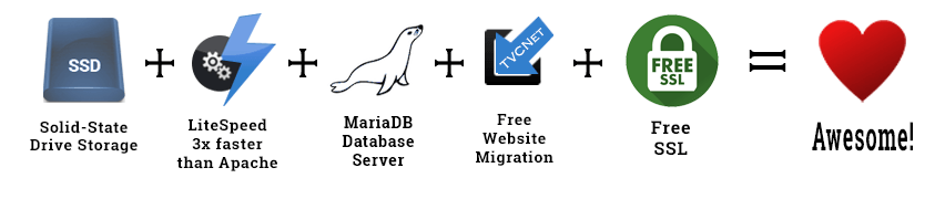 TVCNet Hosting = SSD + LitSpeed + MariaDB + Free Migration + Free SSL